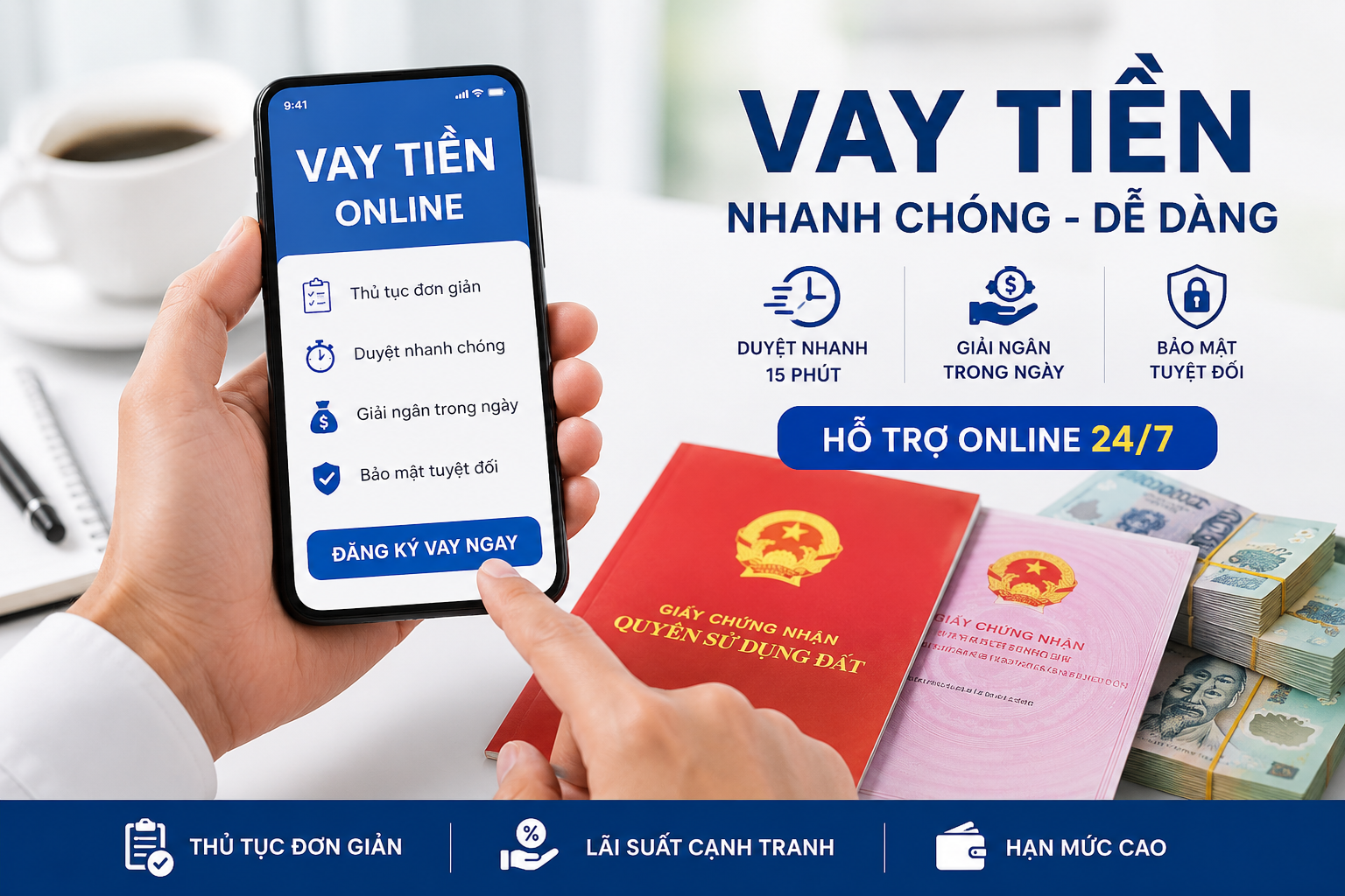Cho vay tiền thế chấp sổ đỏ