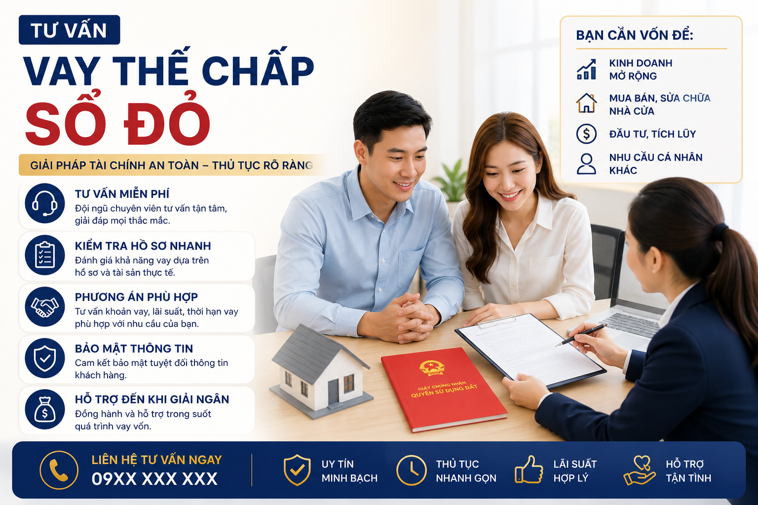 thế chấp sổ đỏ vay ngân hàng