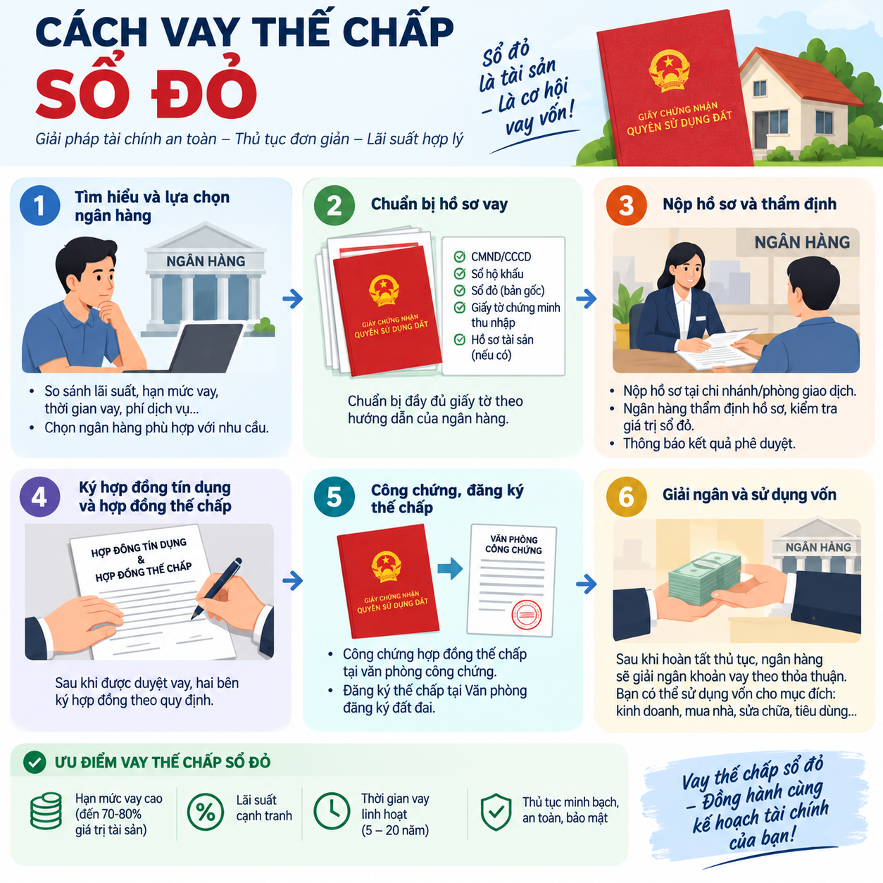 Cách vay thế chấp sổ đỏ